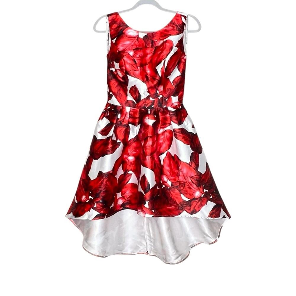 Red Floral Party Dress Size 4 Chi Chi London Piper Cocktail Wedding Guest HOCO